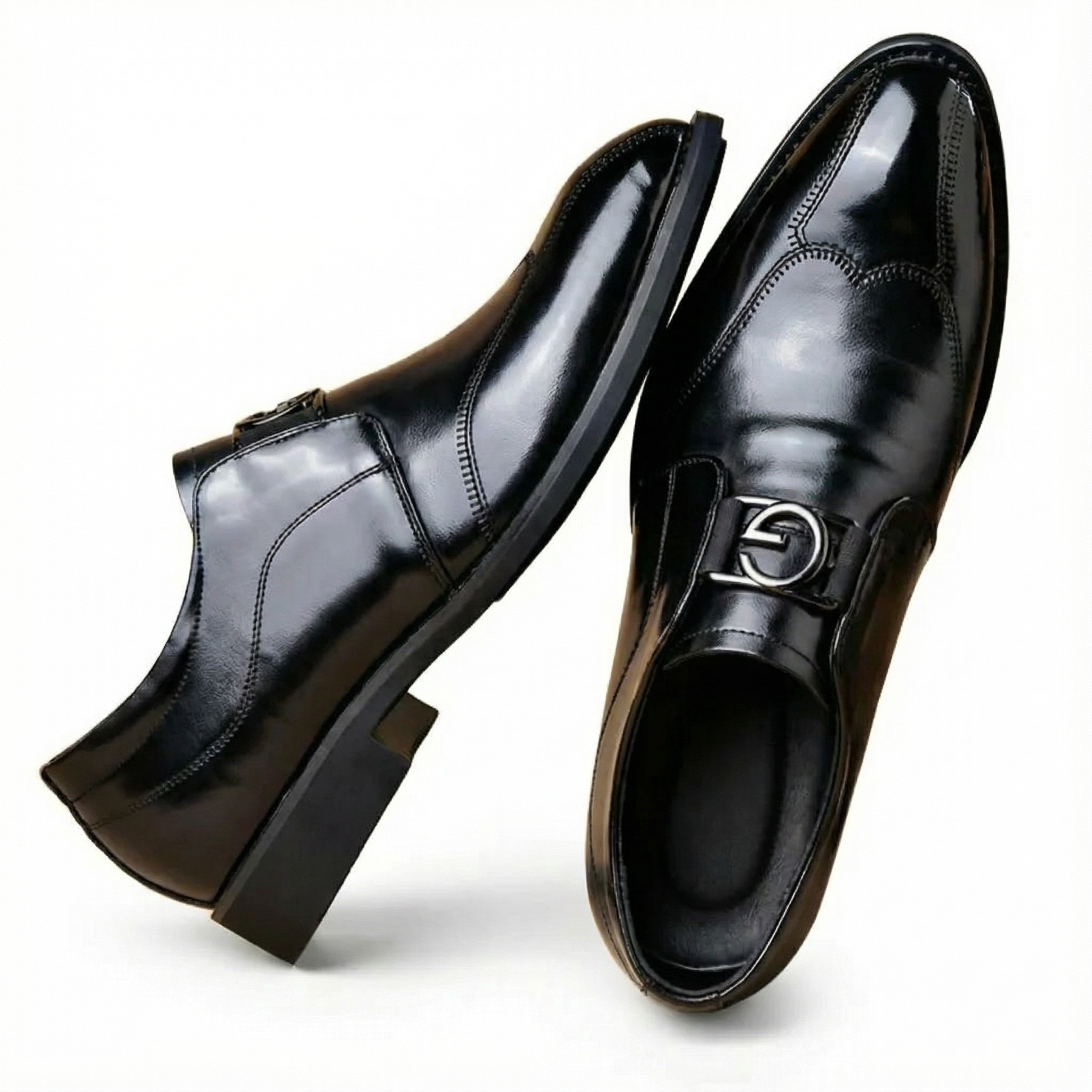 Noah | Men's Monk Strap Shoes With Buckle Detail And Pointed Toe | Refined