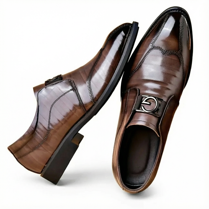 Noah | Men's Monk Strap Shoes With Buckle Detail And Pointed Toe | Refined