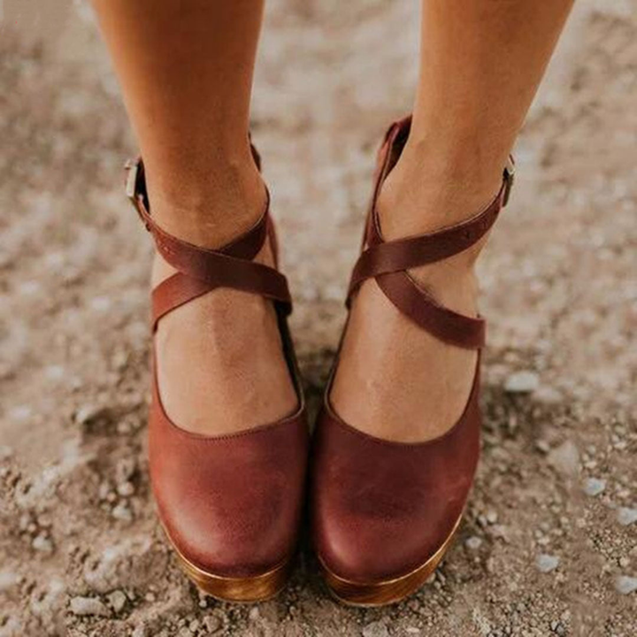 Odette | Women's Cross Strap Clog Wedge Sandals