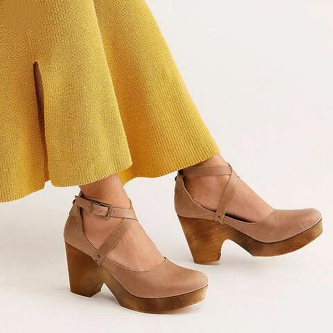Odette | Women's Cross Strap Clog Wedge Sandals