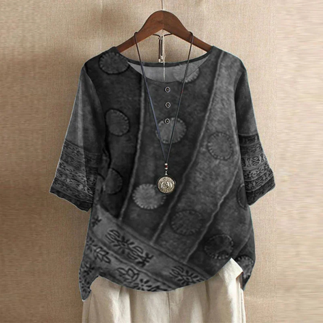 Orla | Women's Lightweight Oversized Button Neck Top