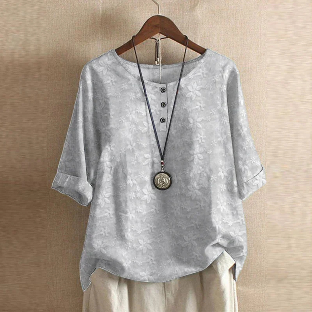 Orla | Women's Lightweight Oversized Button Neck Top