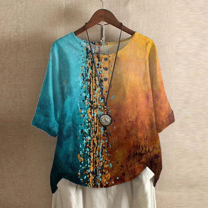 Orla | Women's Lightweight Oversized Button Neck Top