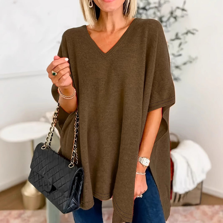 Ottilie | Women's Cotton-Blend V-Neck Oversized Tunic