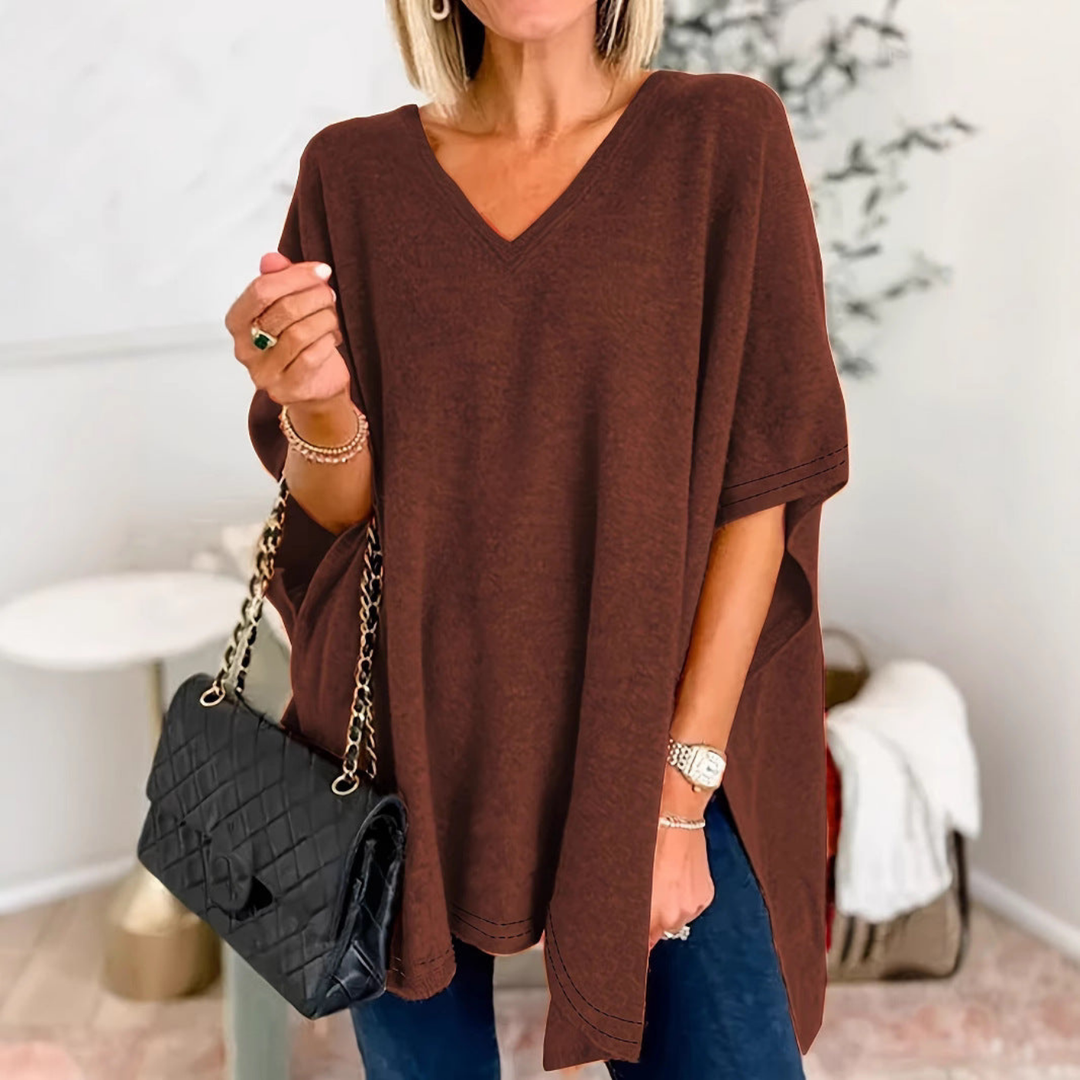 Ottilie | Women's Cotton-Blend V-Neck Oversized Tunic