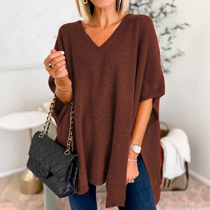 Ottilie | Women's Cotton-Blend V-Neck Oversized Tunic