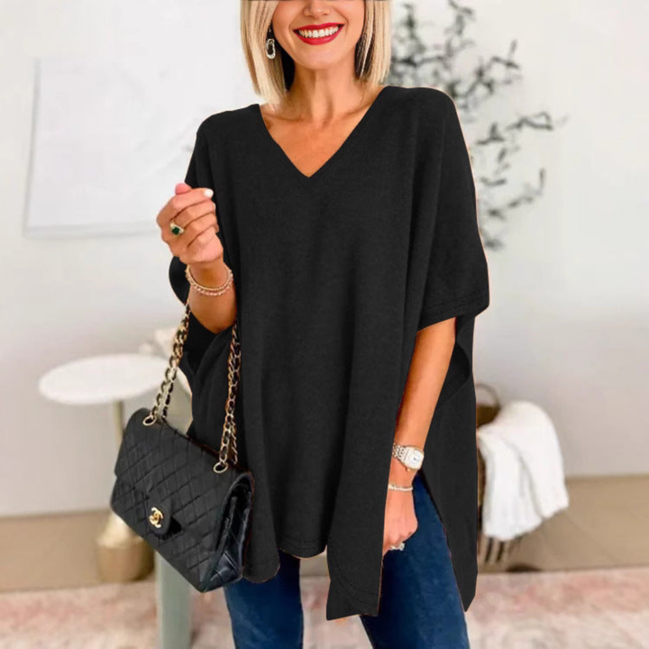 Ottilie | Women's Cotton-Blend V-Neck Oversized Tunic