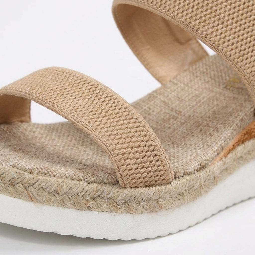 Priya | Women's Breathable Elastic Strap Espadrille Wedge Sandals