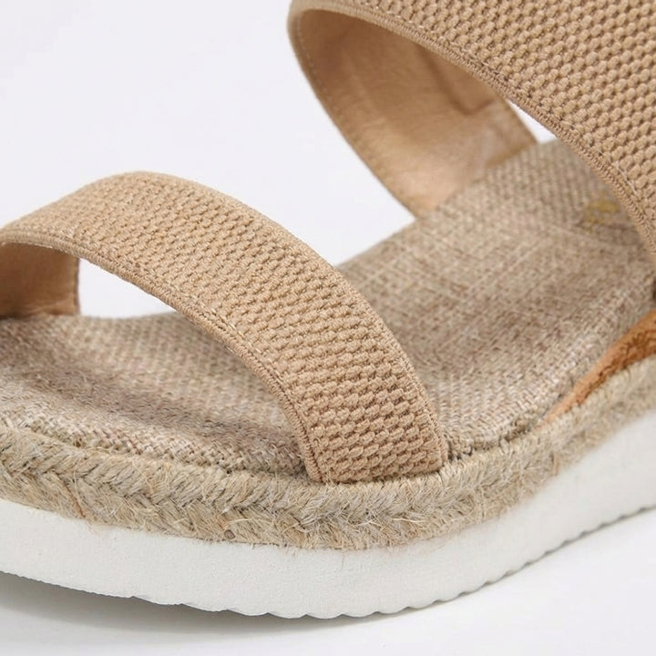 Priya | Women's Breathable Elastic Strap Espadrille Wedge Sandals