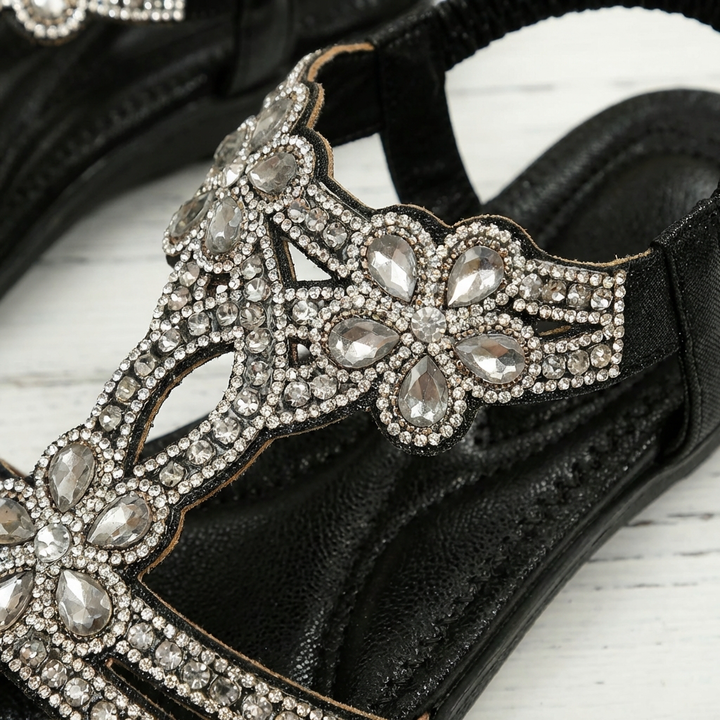 Priya | Women's Embellished Diamanté Flat Sandals Chic