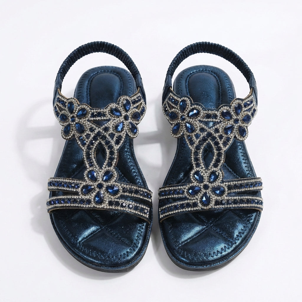 Priya | Women's Embellished Diamanté Flat Sandals Chic