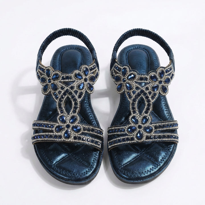 Priya | Women's Embellished Diamanté Flat Sandals Chic