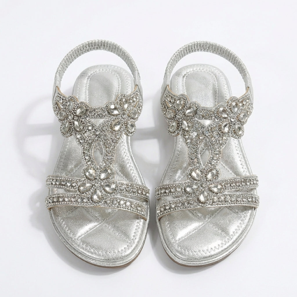 Priya | Women's Embellished Diamanté Flat Sandals Chic