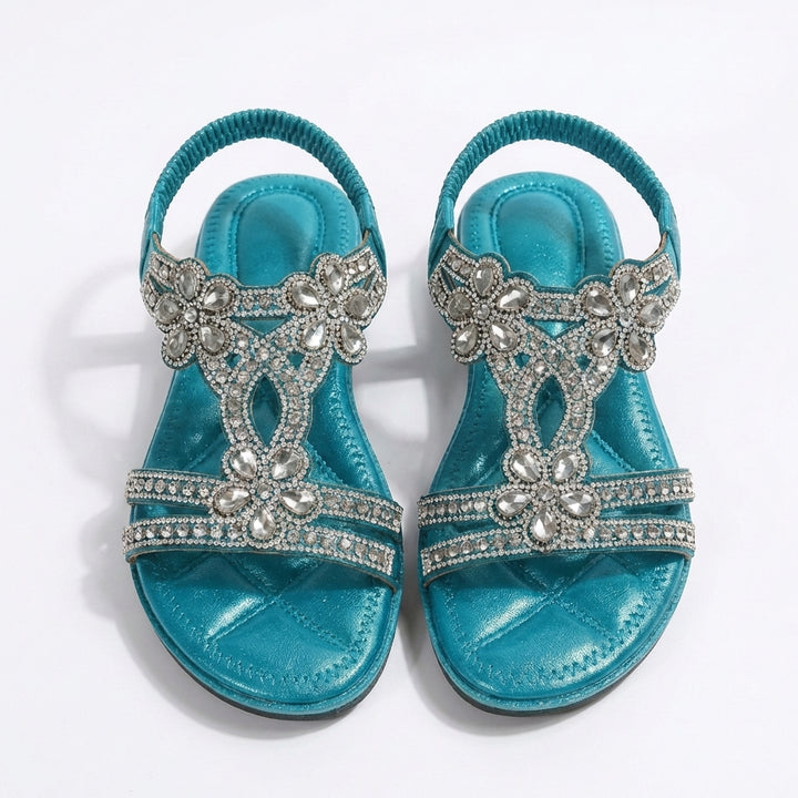 Priya | Women's Embellished Diamanté Flat Sandals Chic