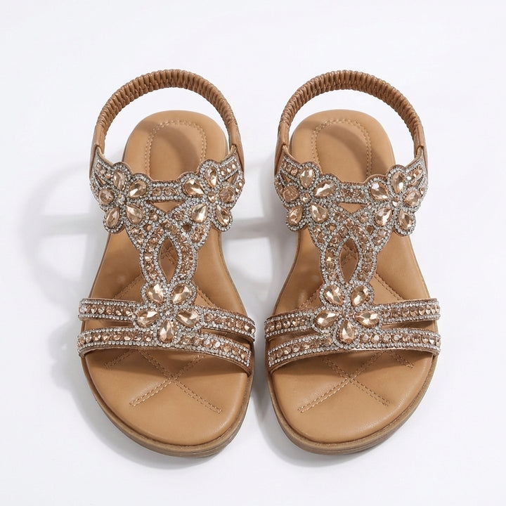 Priya | Women's Embellished Diamanté Flat Sandals Chic