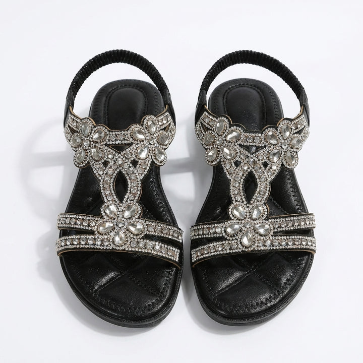 Priya | Women's Embellished Diamanté Flat Sandals Chic