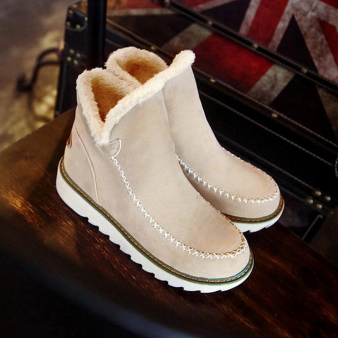Priya | Women's Suede Fleece-Lined Flatform Ankle Boots