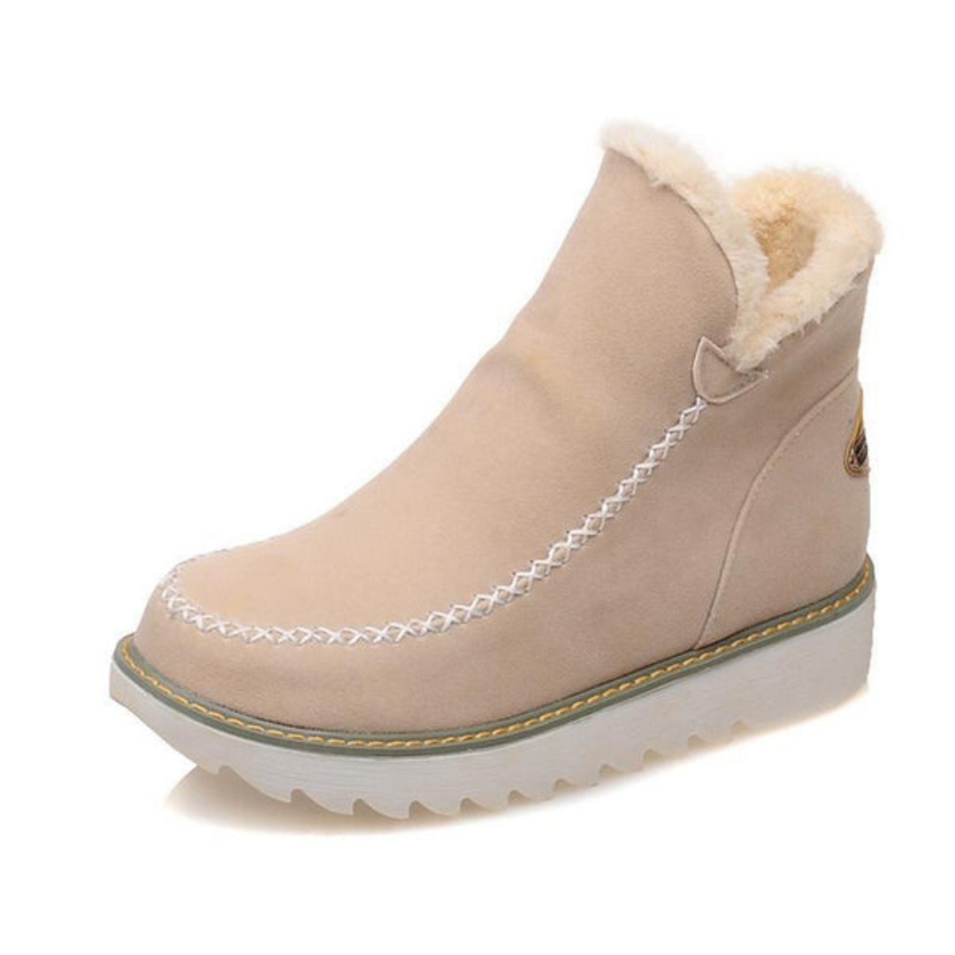 Priya | Women's Suede Fleece-Lined Flatform Ankle Boots