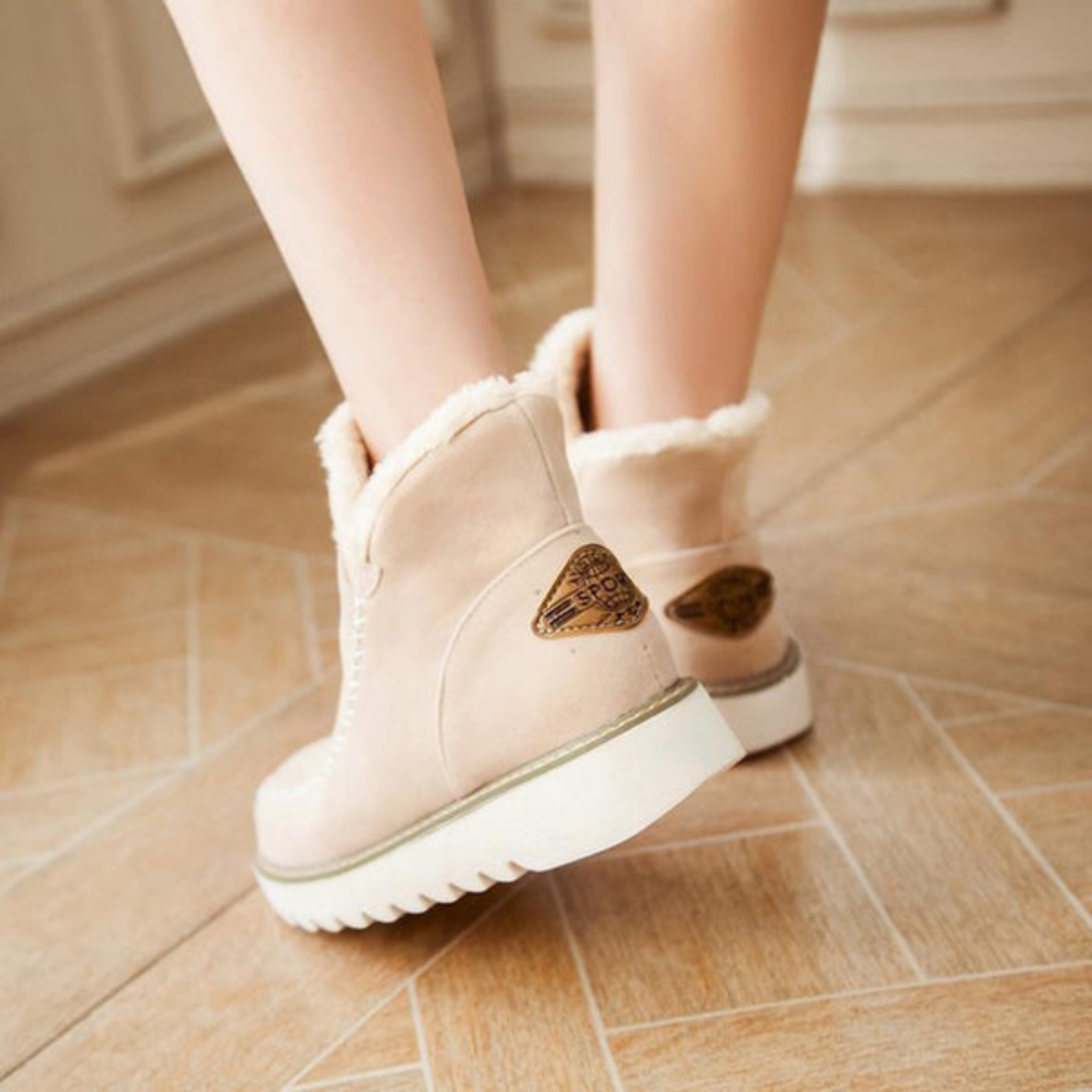 Priya | Women's Suede Fleece-Lined Flatform Ankle Boots
