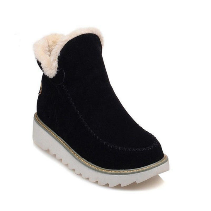 Priya | Women's Suede Fleece-Lined Flatform Ankle Boots