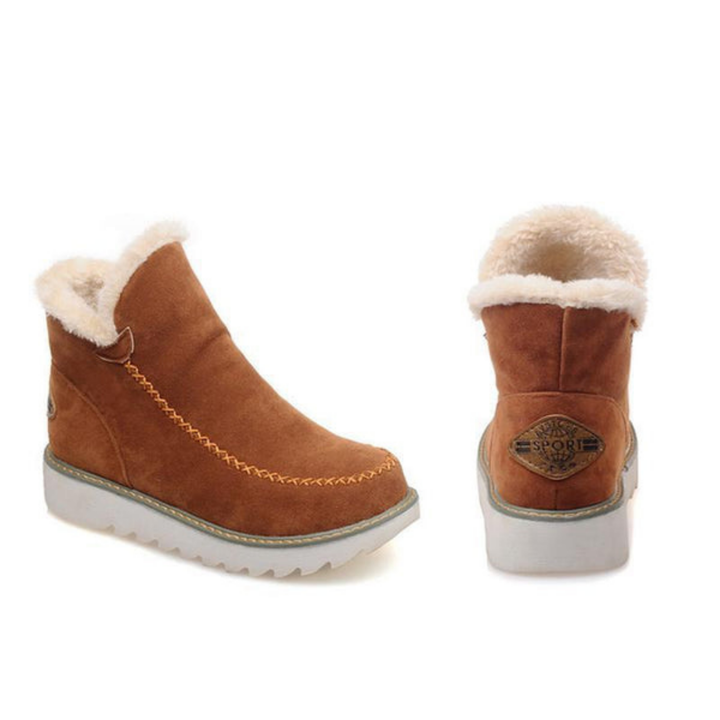 Priya | Women's Suede Fleece-Lined Flatform Ankle Boots