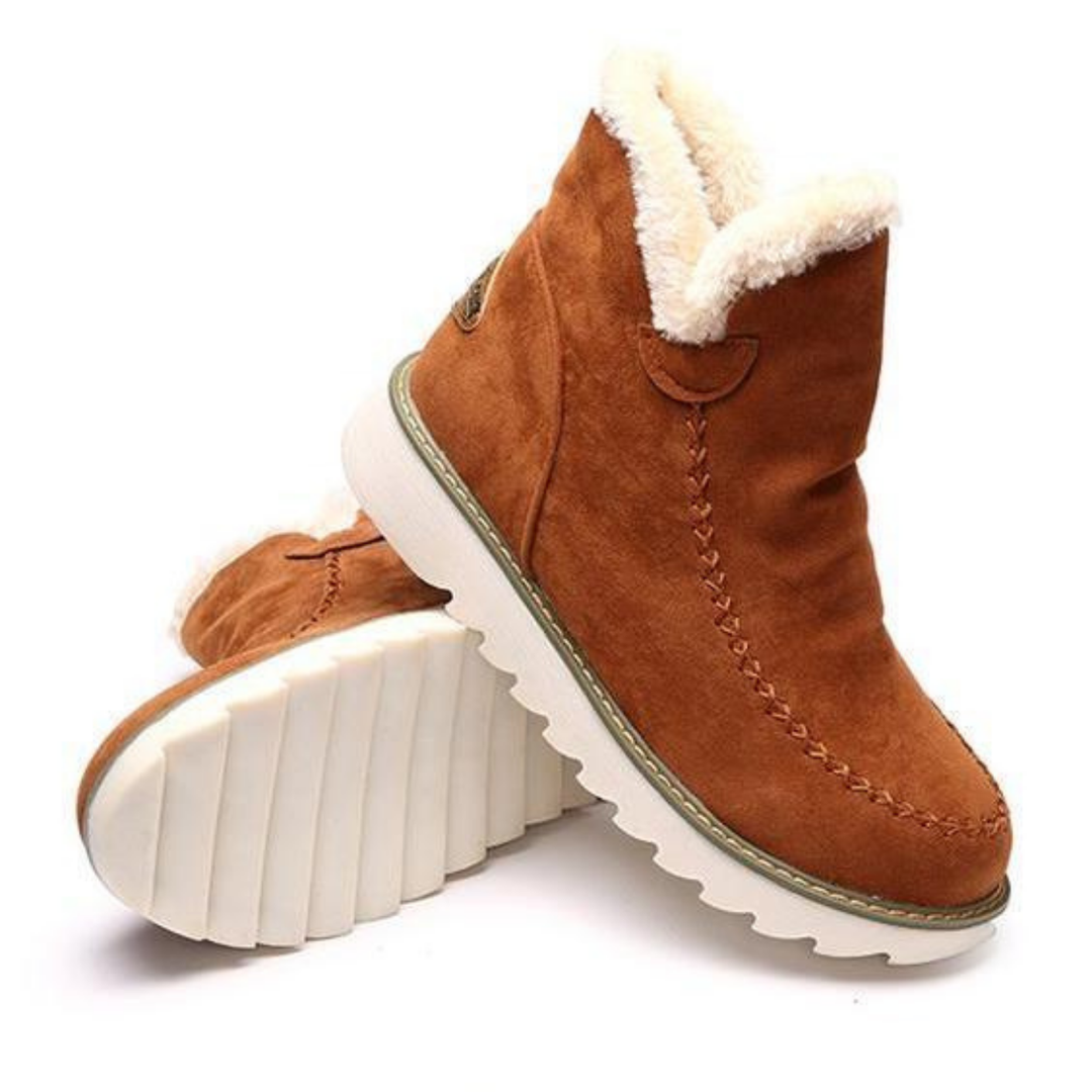 Priya | Women's Suede Fleece-Lined Flatform Ankle Boots