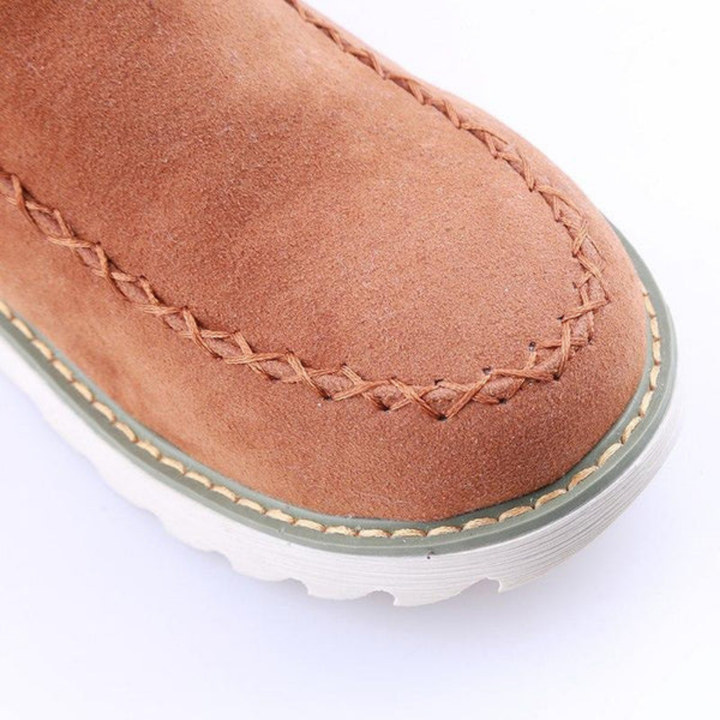Priya | Women's Suede Fleece-Lined Flatform Ankle Boots