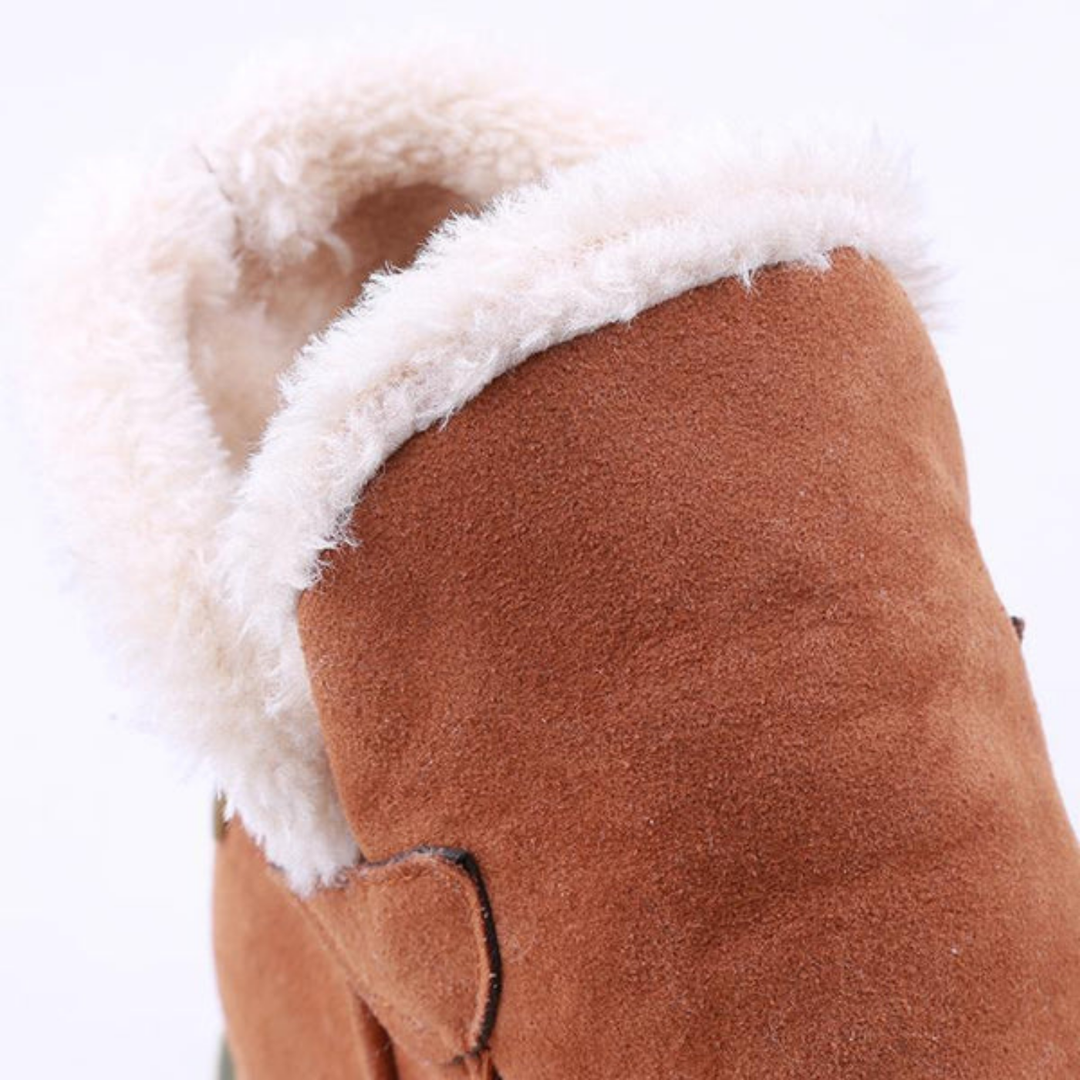 Priya | Women's Suede Fleece-Lined Flatform Ankle Boots