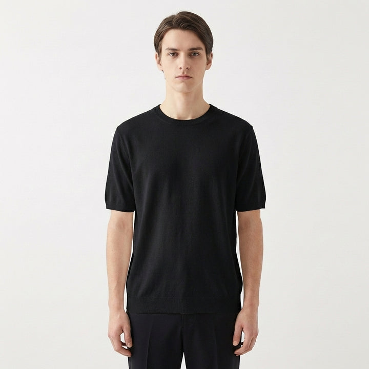 Remi | Men's Cotton-Blend Short Sleeve Crew Neck Knit Top