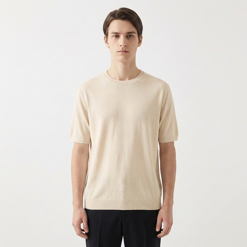 Remi | Men's Cotton-Blend Short Sleeve Crew Neck Knit Top