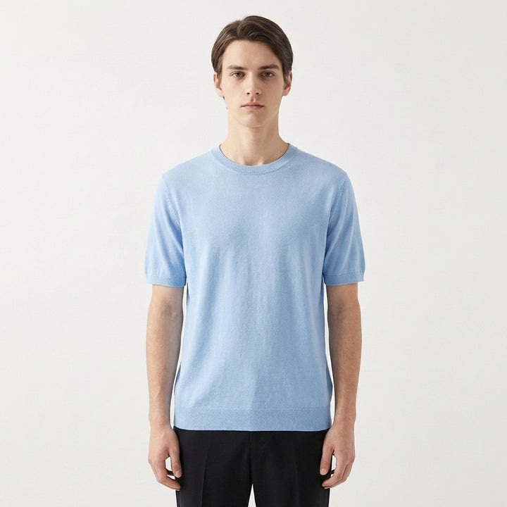 Remi | Men's Cotton-Blend Short Sleeve Crew Neck Knit Top
