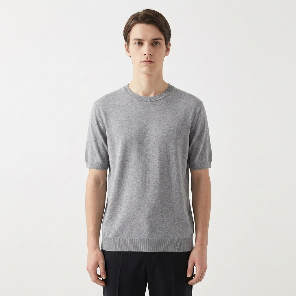 Remi | Men's Cotton-Blend Short Sleeve Crew Neck Knit Top
