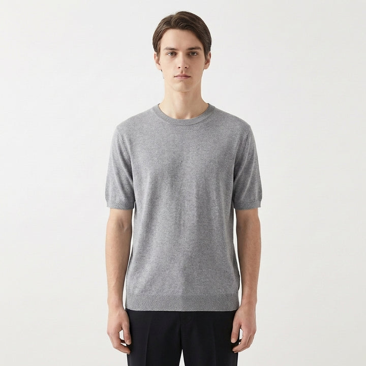 Remi | Men's Cotton-Blend Short Sleeve Crew Neck Knit Top