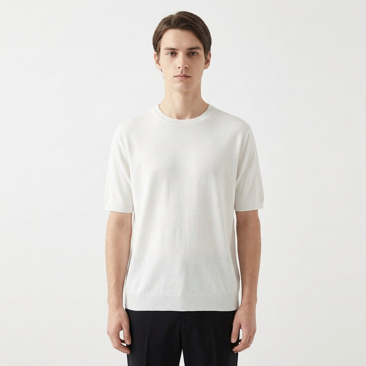 Remi | Men's Cotton-Blend Short Sleeve Crew Neck Knit Top