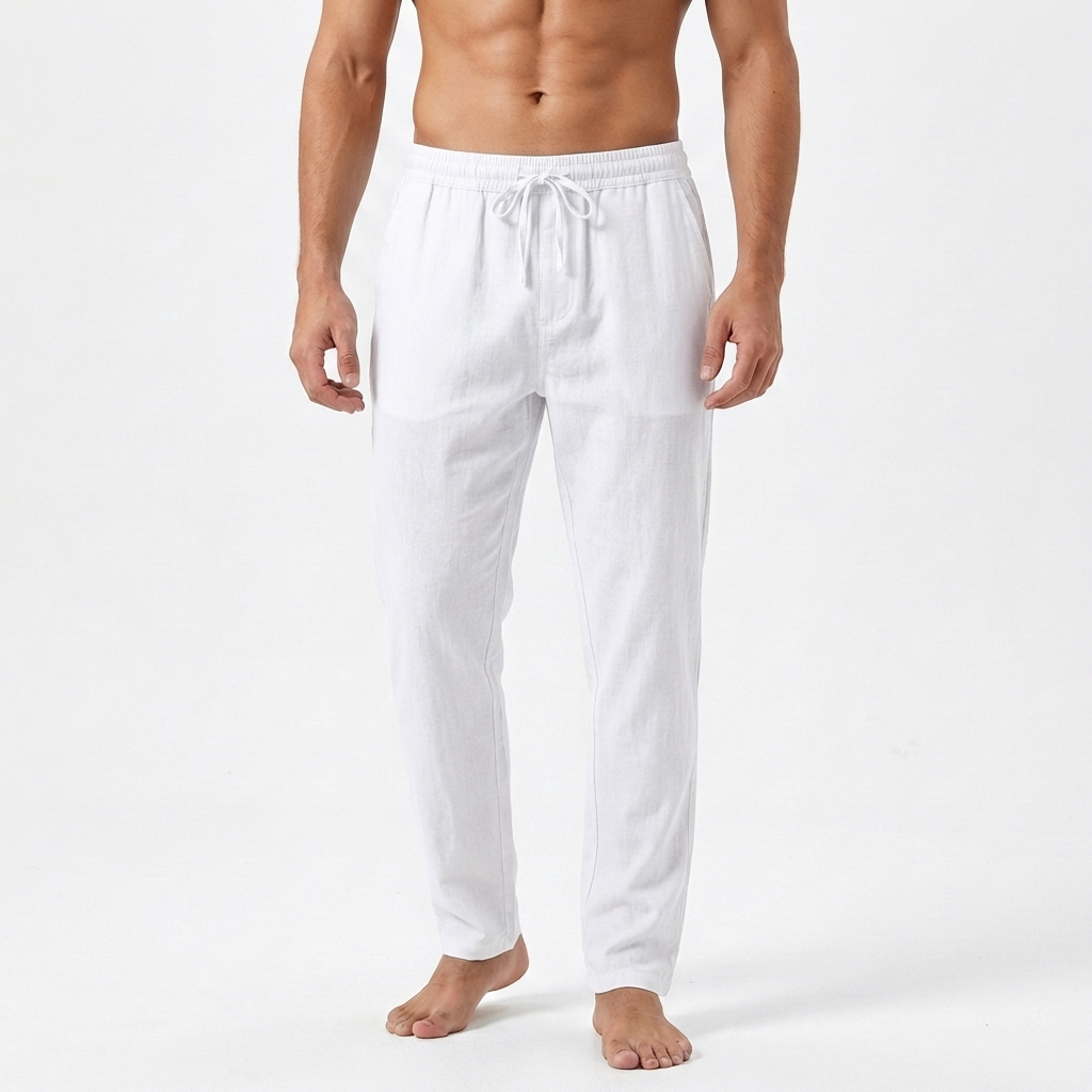 Remi | Men's Linen Drawstring Tapered Trousers