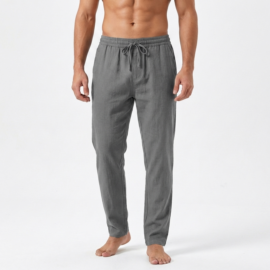 Remi | Men's Linen Drawstring Tapered Trousers