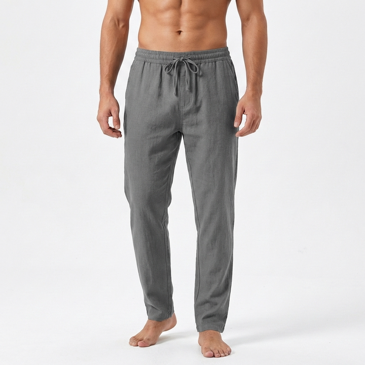 Remi | Men's Linen Drawstring Tapered Trousers