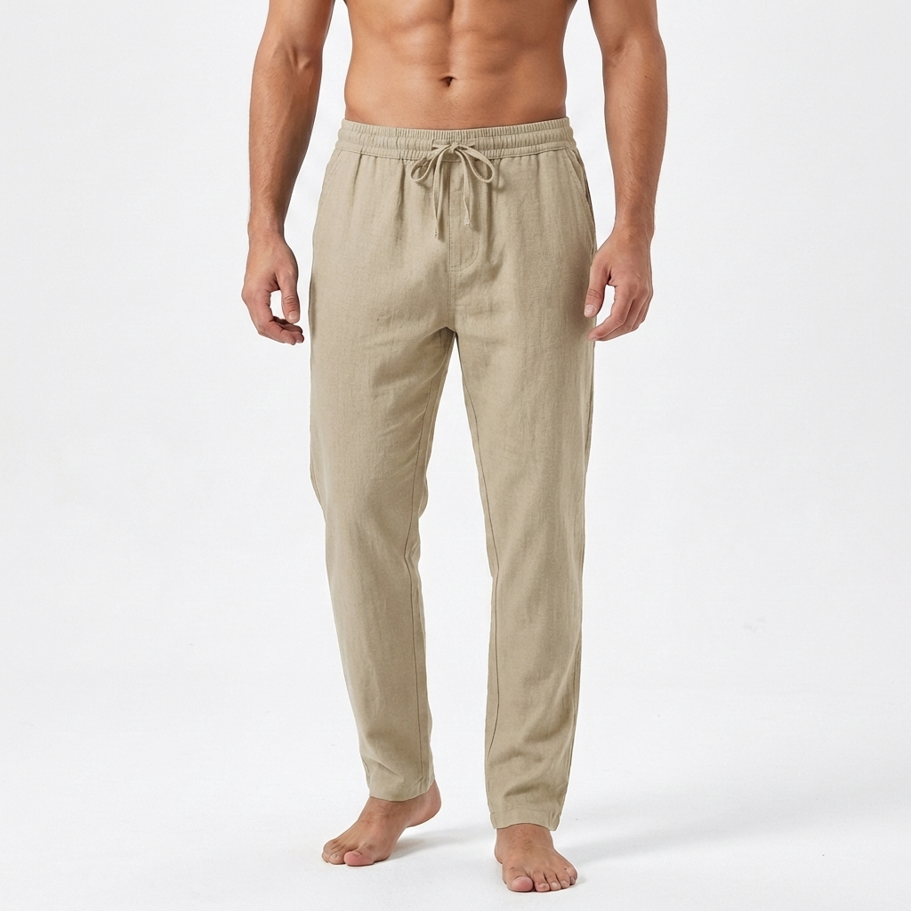 Remi | Men's Linen Drawstring Tapered Trousers