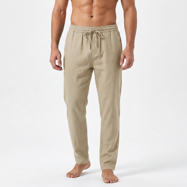 Remi | Men's Linen Drawstring Tapered Trousers