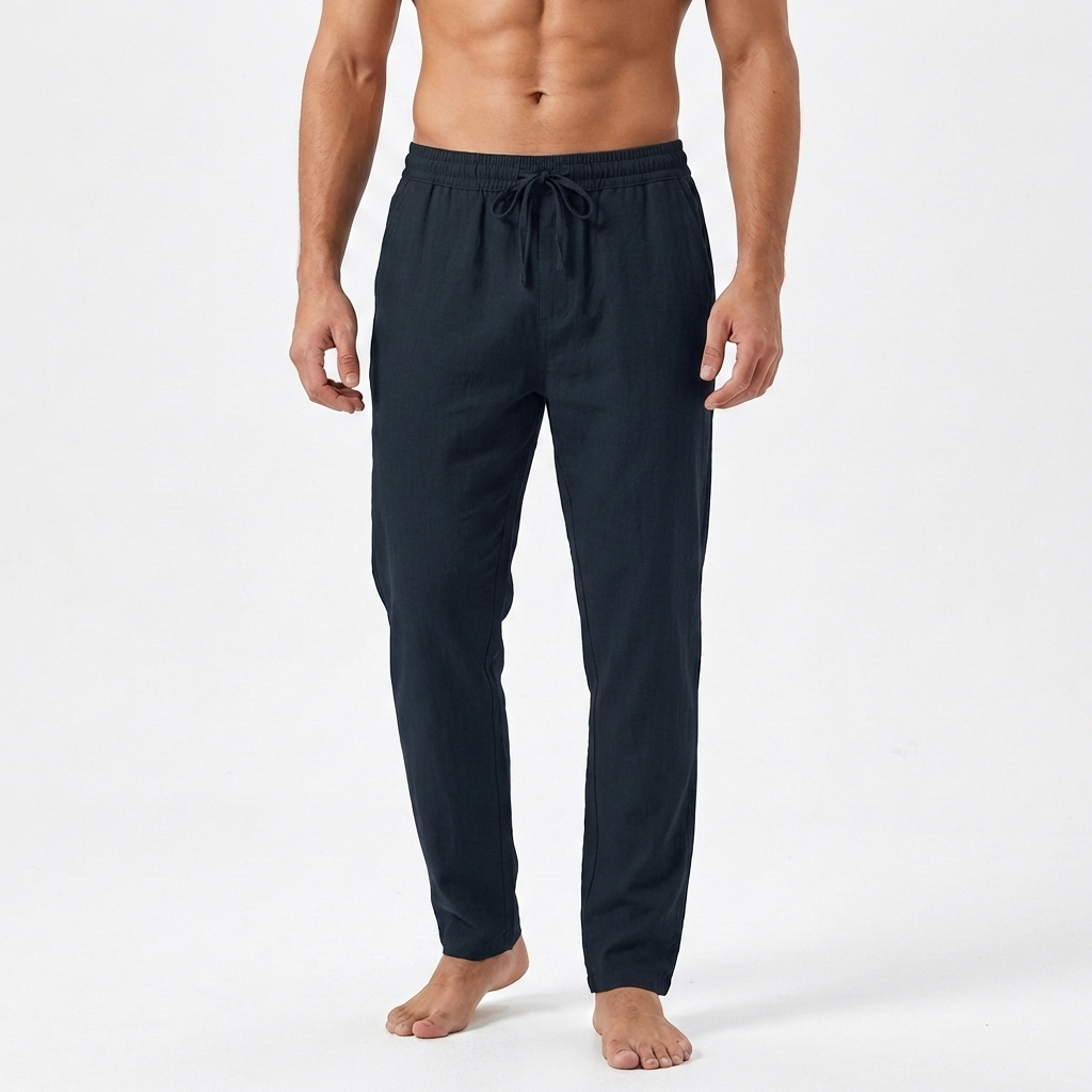 Remi | Men's Linen Drawstring Tapered Trousers