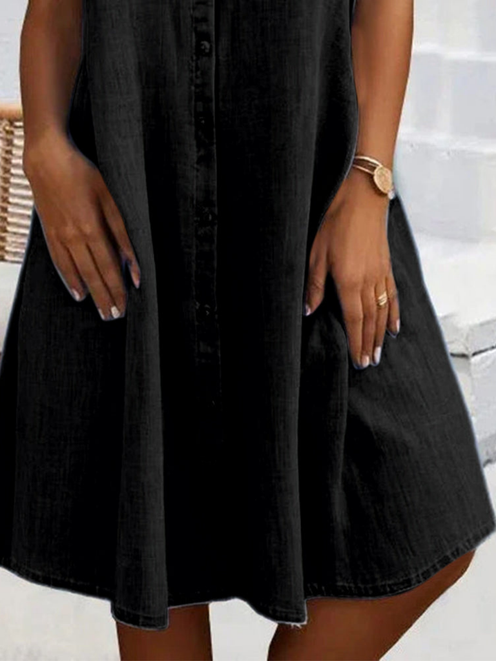 Remi | Women's Denim Button-Front Shirt Dress