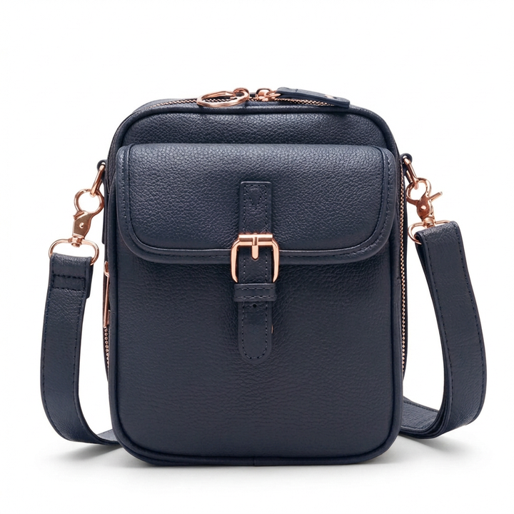 Remi | Women's Leather Buckle Flap Compact Crossbody Bag