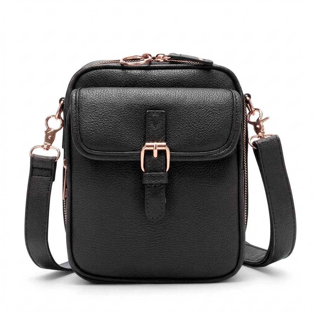 Remi | Women's Leather Buckle Flap Compact Crossbody Bag