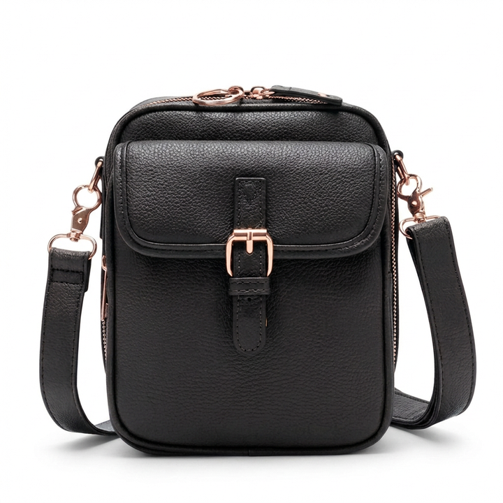 Remi | Women's Leather Buckle Flap Compact Crossbody Bag