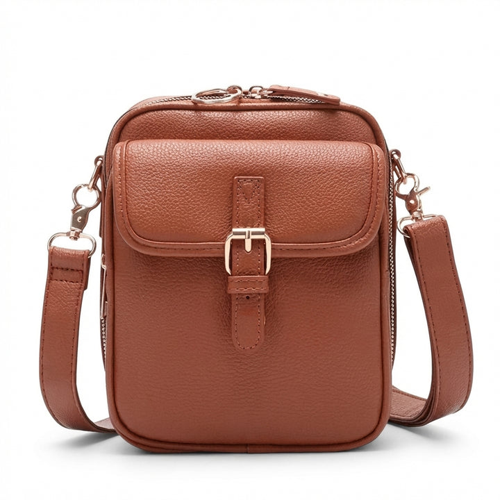 Remi | Women's Leather Buckle Flap Compact Crossbody Bag