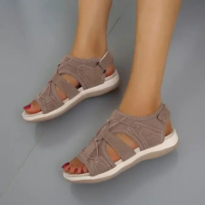 Remi | Women's Suede Cut-Out Multi-Strap Sport Sandals
