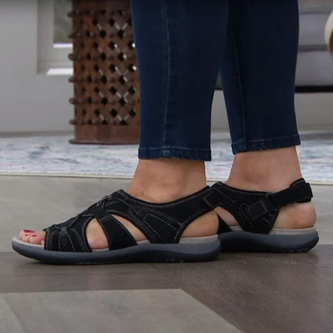 Remi | Women's Suede Cut-Out Multi-Strap Sport Sandals