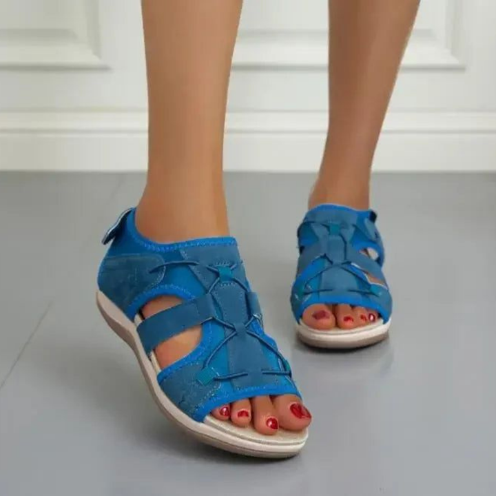 Remi | Women's Suede Cut-Out Multi-Strap Sport Sandals