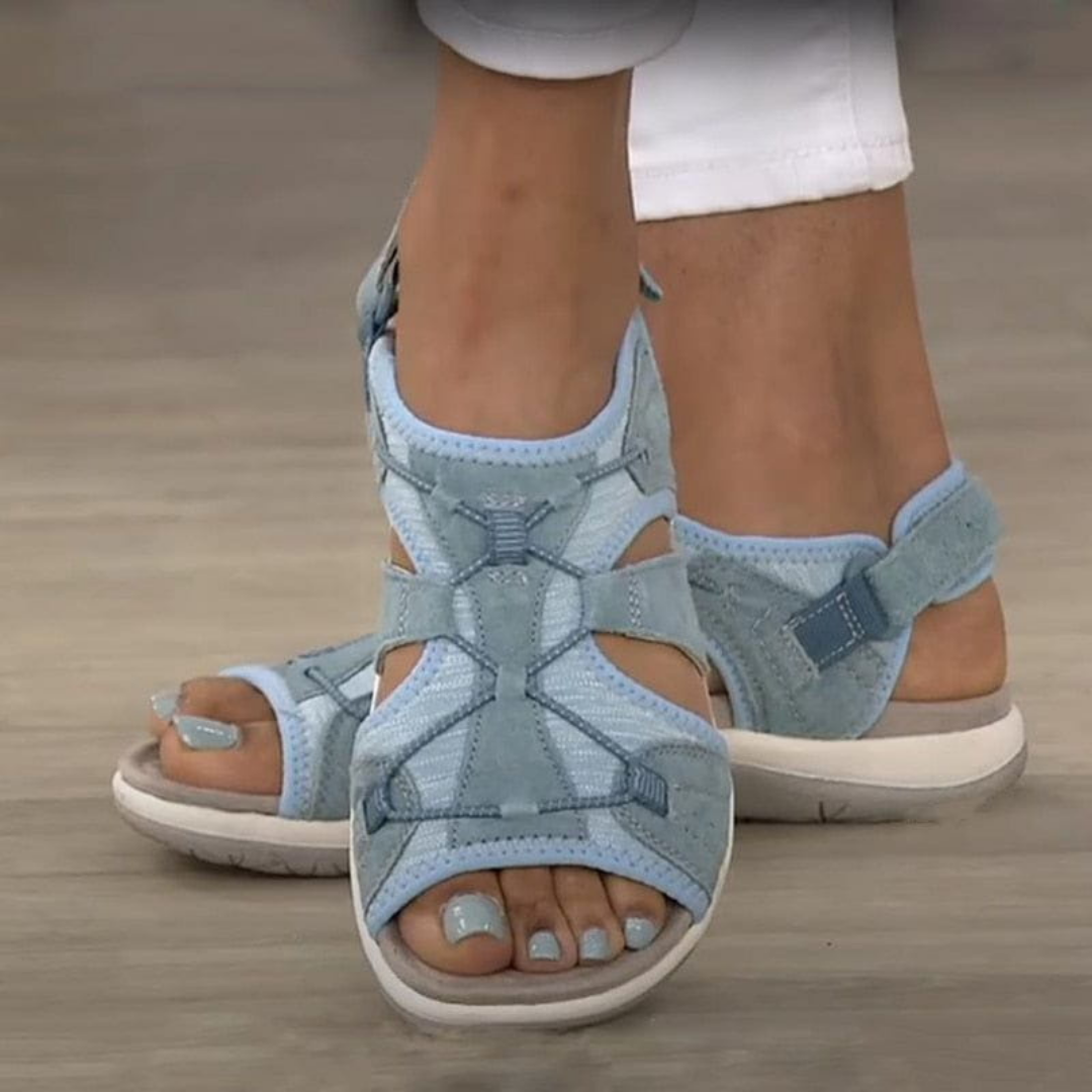 Remi | Women's Suede Cut-Out Multi-Strap Sport Sandals
