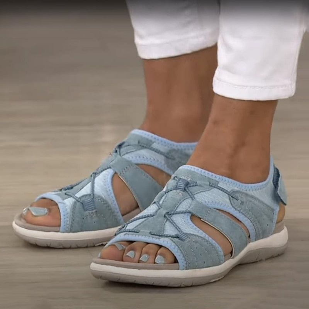 Remi | Women's Suede Cut-Out Multi-Strap Sport Sandals